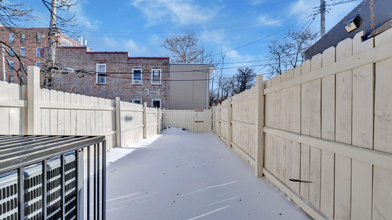 Yard with fence after