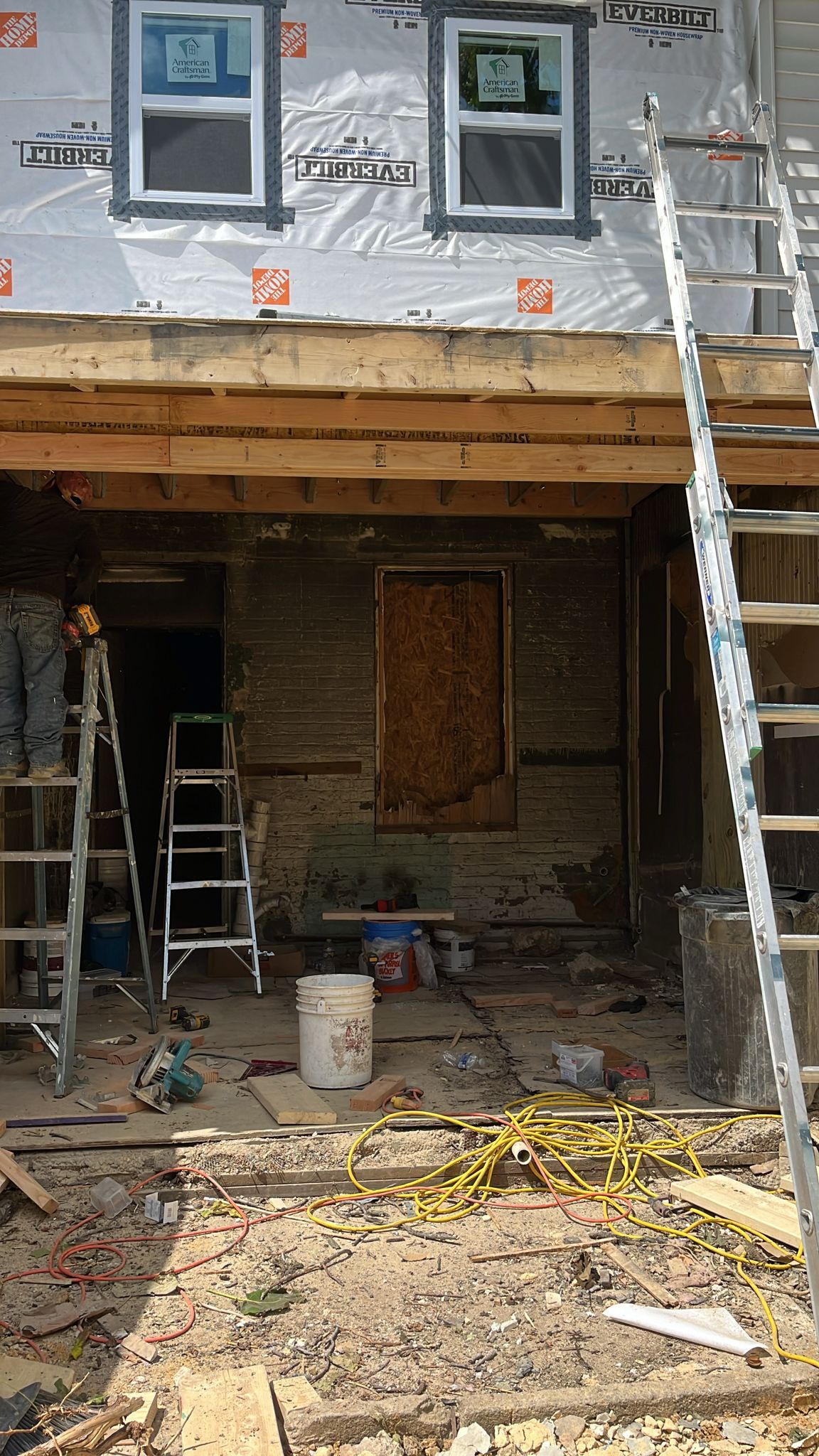 Interior before — gutted